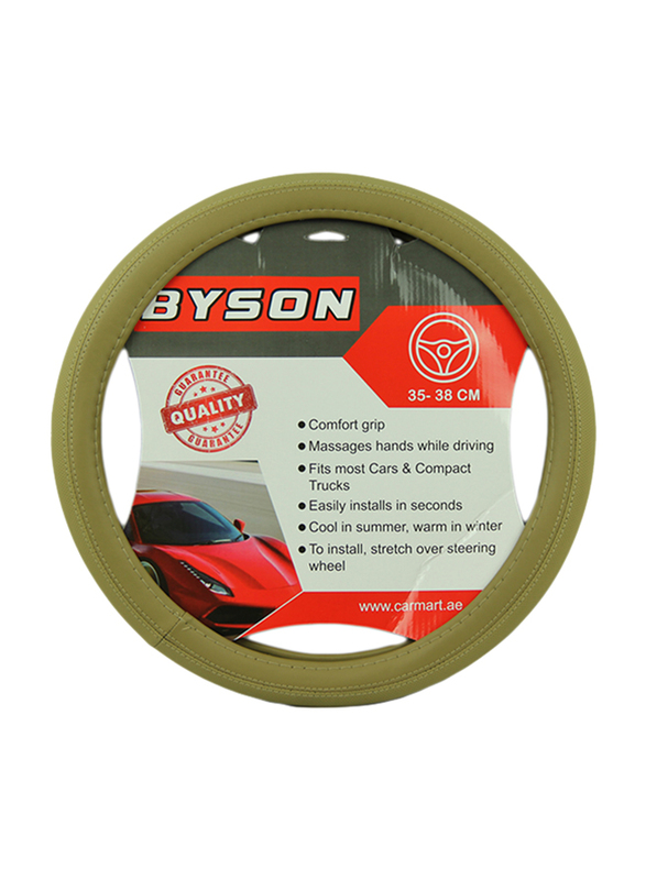 

Byson Inside Black Steering Wheel Cover, Medium, Beige