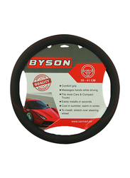 Byson Inside White Steering Wheel Cover, Large, Black