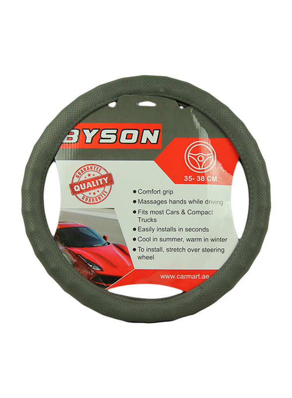 

Byson Inside Black Steering Wheel Cover, Medium, STC517-A, Grey