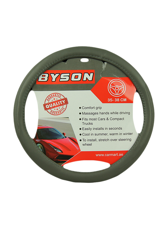

Byson Inside White Steering Wheel Cover, Medium, Grey
