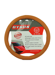 Byson Inside White Steering Wheel Cover, Large, Brown