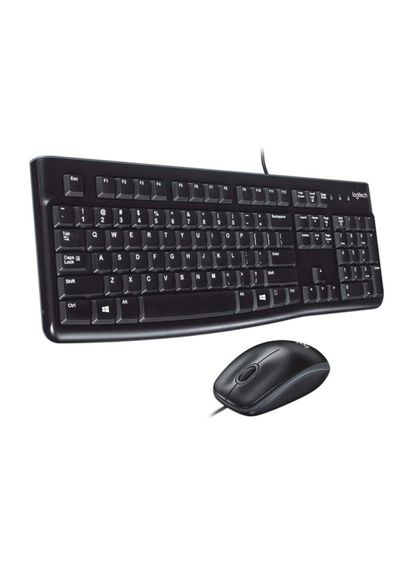 

Logitech Wired English Keyboard & Mouse, 5099206020665, Black