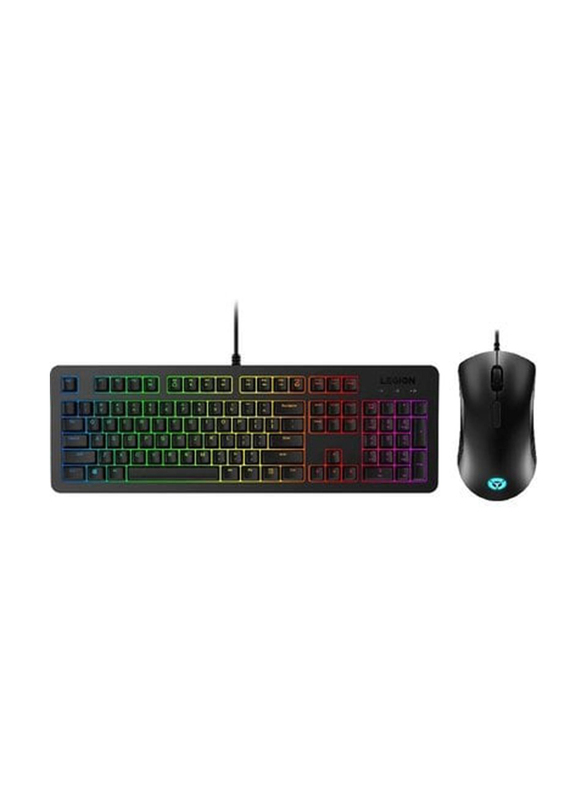 

Lenovo Legion KM300 Wired English/Arabic RGB Gaming Keyboard & Mouse Combo, GX30Z21582, Black