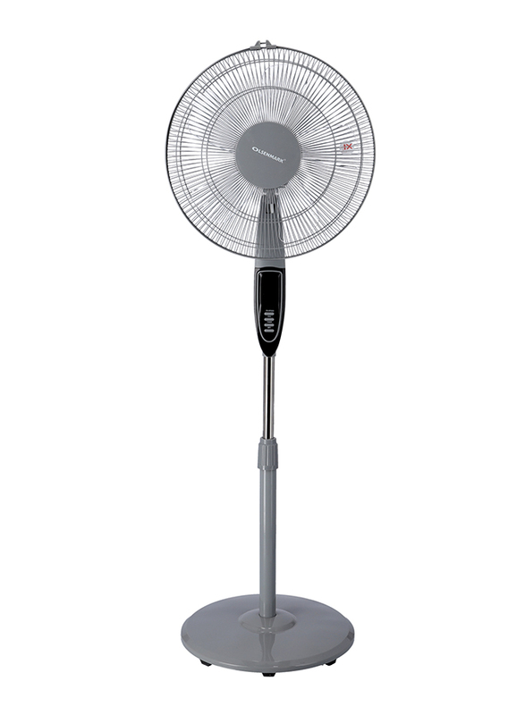 Olsenmark 16-inch Stand Fan with Remote, 60W, OMF1698, Grey