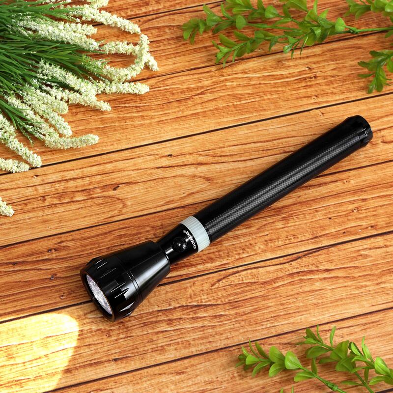 Olsenmark Rechargeable LED Flashlight with Night Glow, OMFL2648, Black/White