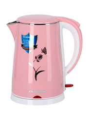 Olsenmark 1.8L Electric Plastic Kettle, 1500W, OMK2355, Pink/White
