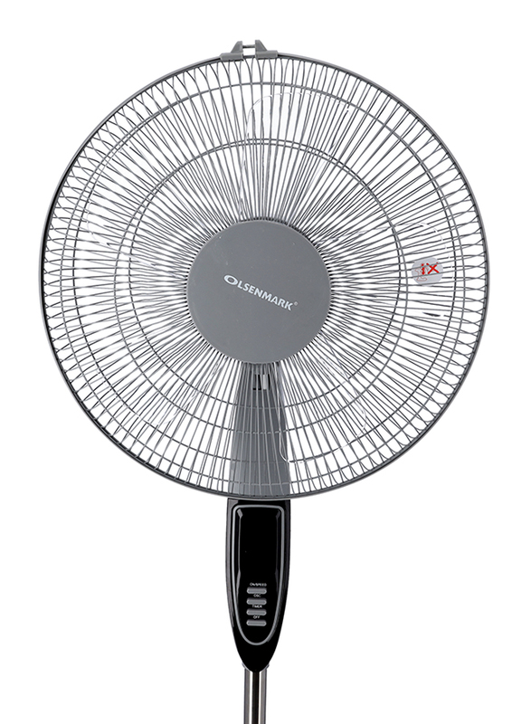 Olsenmark 16-inch Stand Fan with Remote, 60W, OMF1698, Grey