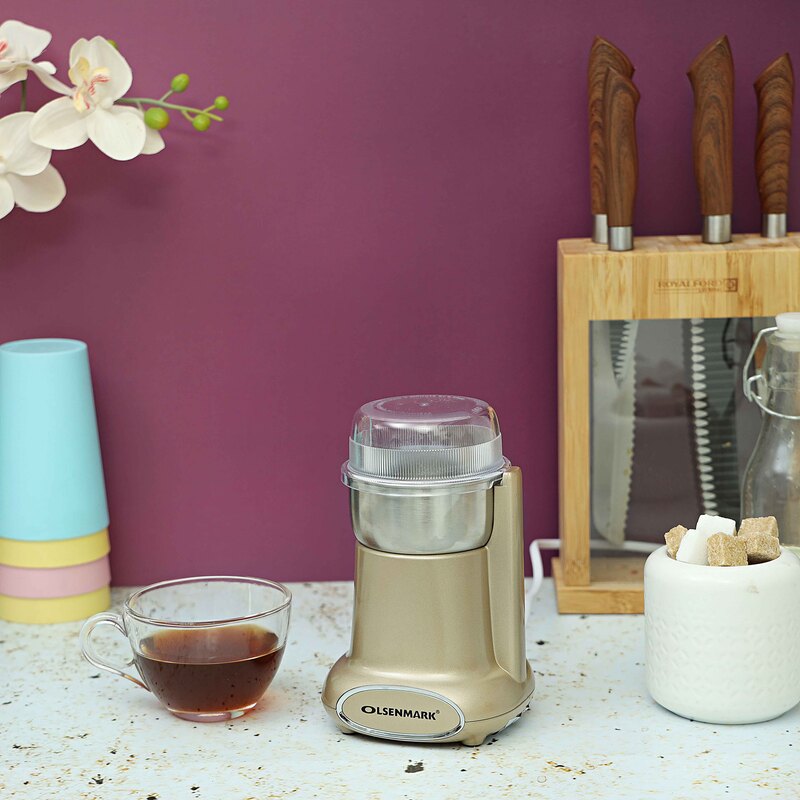 Olsenmark Electric Coffee Grinder, 200W, OMCG2227, Gold