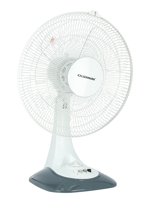 Olsenmark 16-inch Table Fan, 60W, OMF1699, Grey/White