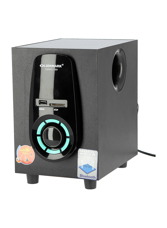 Olsenmark 2.1 Multimedia Speaker with Remote, OMMS1169, Black