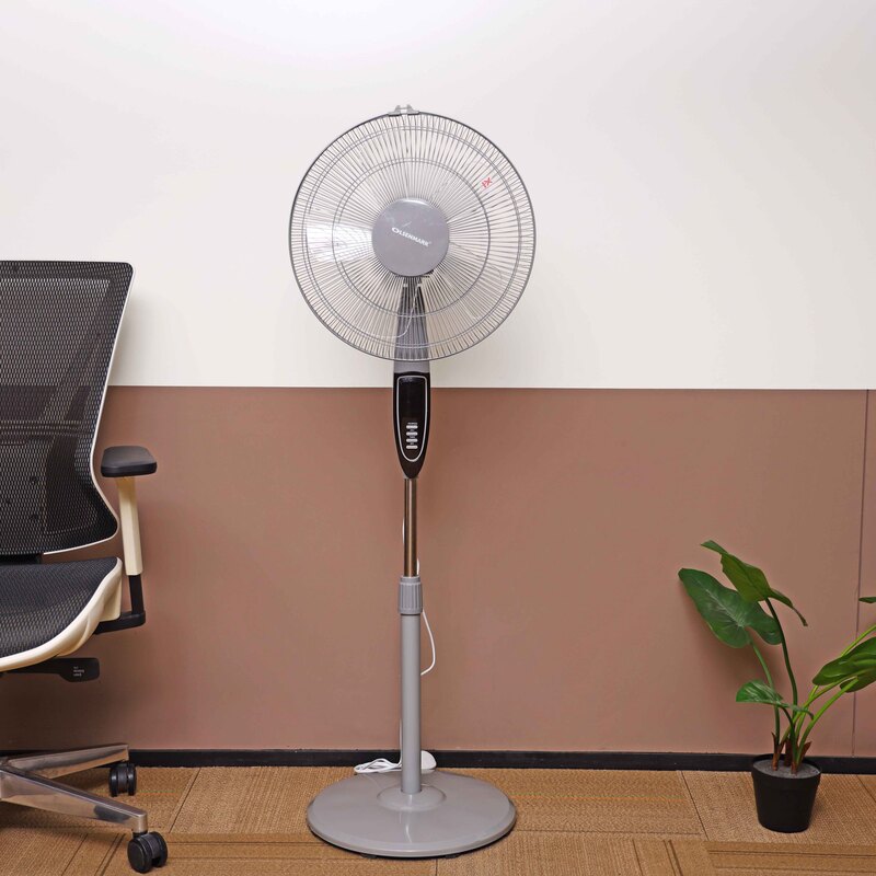 Olsenmark 16-inch Stand Fan with Remote, 60W, OMF1698, Grey