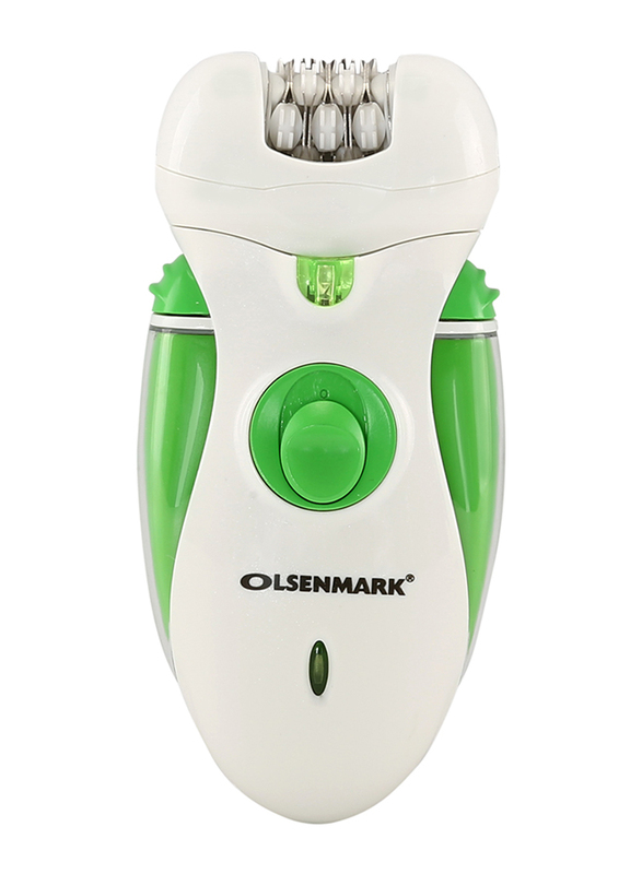 

Olsenmark 4 in 1 Beauty Touch Rechargeable Wet & Dry Epilator Set, OMLS3097, White/Green