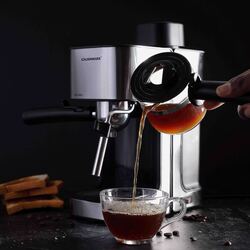 Olsenmark 240ml Multi-Function Cappuccino Maker Coffee Machines, OMCM2342, Silver/Black
