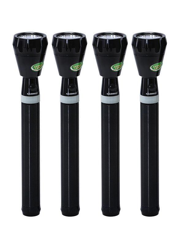 Olsenmark Rechargeable LED Flashlight Set, 4 Piece, OMFL2673, Black/White