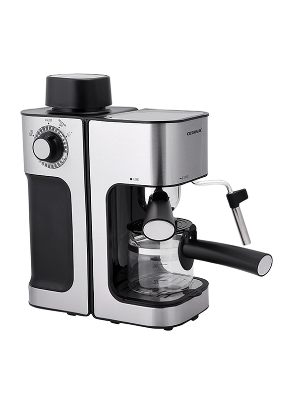 Olsenmark 240ml Multi-Function Cappuccino Maker Coffee Machines, OMCM2342, Silver/Black