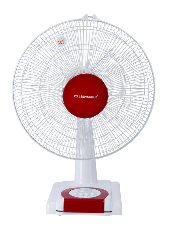 Olsenmark 16-inch Table Fan, 60W, OMF1700, Red/White