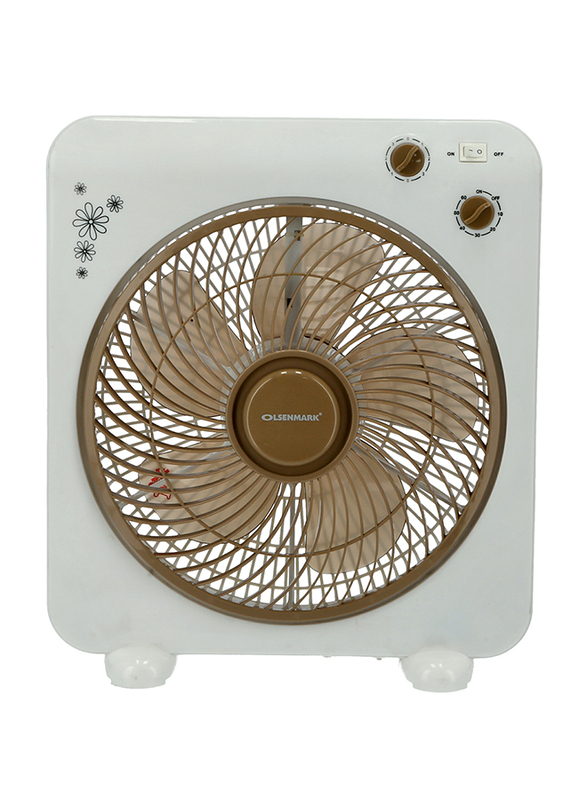 Olsenmark 12-inch Electric Box Fan, 45W, OMF1759, Brown