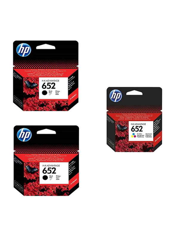 

HP 652 Black and Tri-Color Ink Cartridge, 3-Pieces