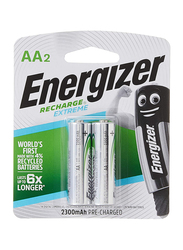 Energizer Recharge AA Rechargeable Batteries, 2 Pieces, Silver