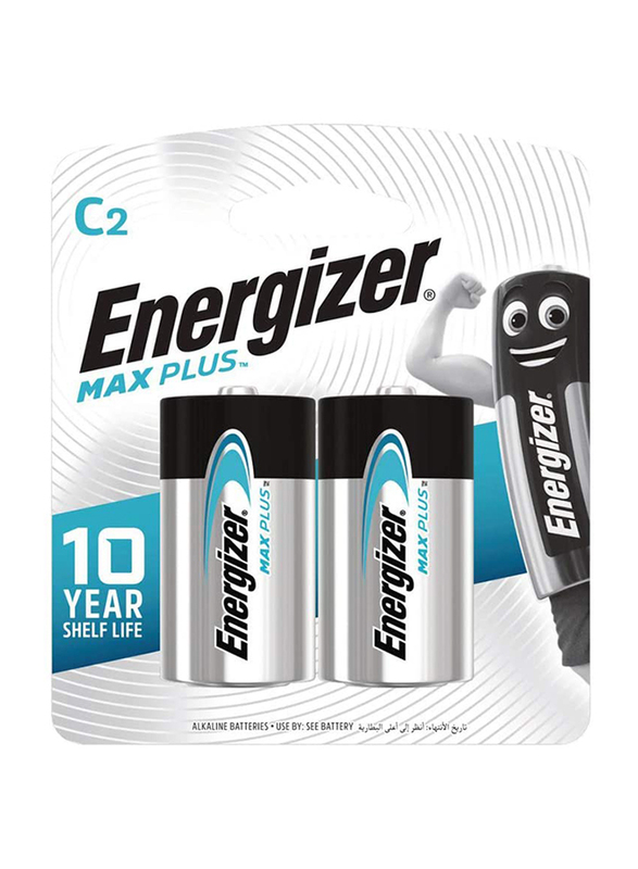 

Energizer Max Plus 1.5V C Alkaline Batteries for Power Demanding Devices, EP93BP2, 2 Pieces, Multicolour