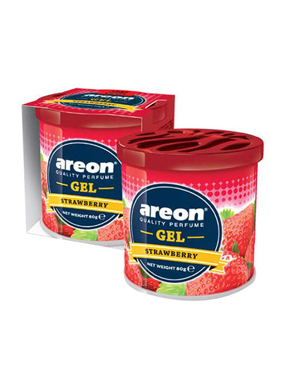 

Areon 80gm Strawberry Gel Car Air Freshener Can, Red