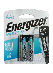 Energizer Max Plus 1.5V AA Alkaline Batteries for Power Demanding Devices, EP91BP2T, 2 Pieces, Multicolour