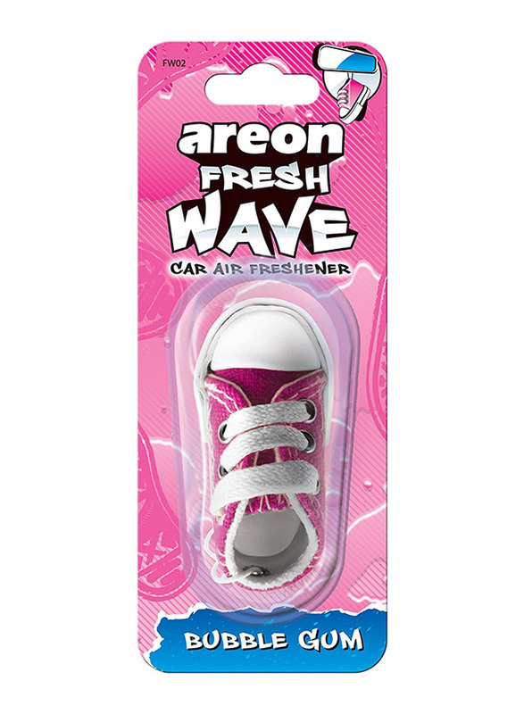 

Areon Fresh Wave Bubble Gum Car Air Freshener, Pink