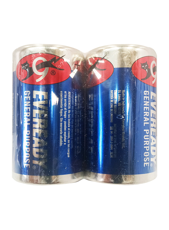 

Eveready D Zinc Batteries, 2 Pieces, Blue