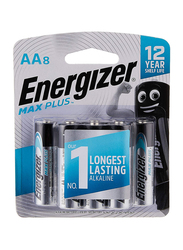 Energizer Max Plus 1.5V AA Alkaline Batteries for Power Demanding Devices, EP91BP8T, 8 Pieces, Multicolour