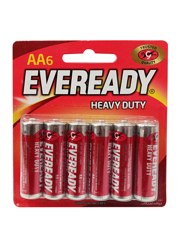 

Eveready AA Zinc Batteries, 6 Pieces, Red