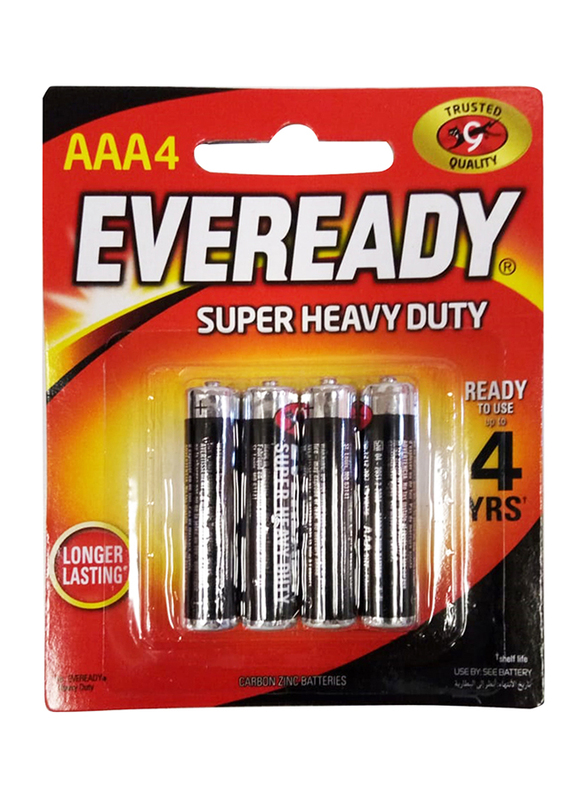 

Eveready AAA Zinc Batteries, 4 Pieces, Black