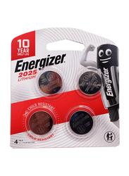 Energizer 2025 Lithium Coin Batteries, 4 Pieces, Silver
