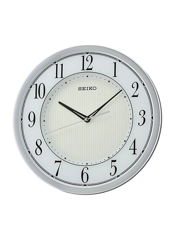 

Seiko Analog Wall Clock, White/Grey