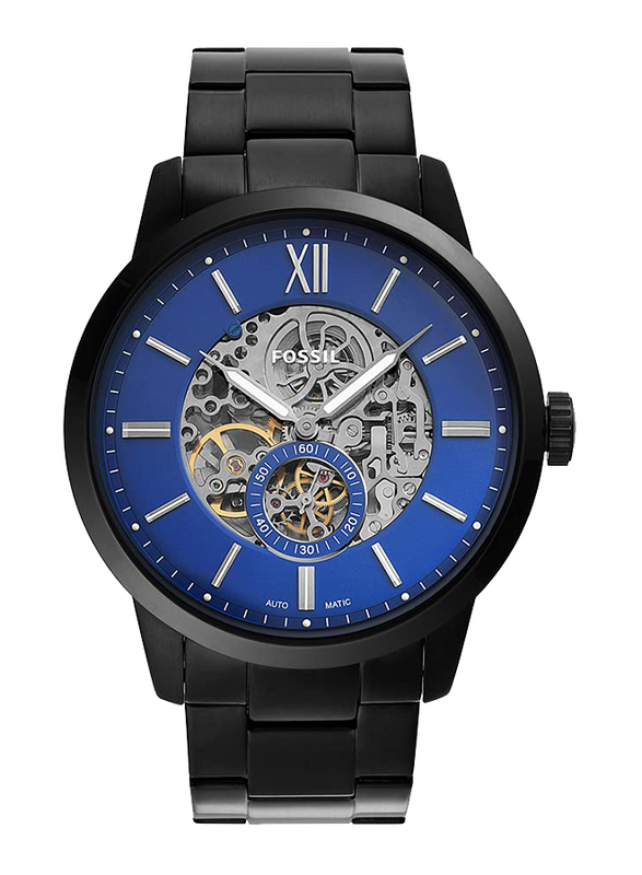 

Fossil Townsman Analog Automatic Watch for Men with Stainless Steel Band, Water Resistant, ME3182, Black-Blue