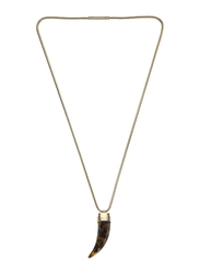 Michael Kors Stainless Steel and Plastic Pendant Necklace for Women, Silver