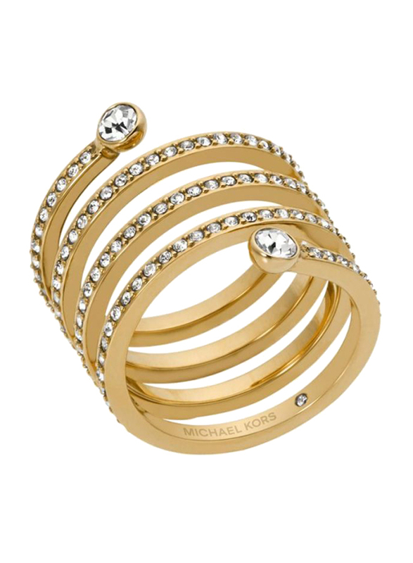 Michael Kors Stainless Steel Stacking Fashion Ring for Women, Gold, US 6.5