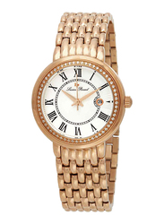 Lucien Piccard Fantasia Analog Watch for Women with Stainless Steel Band, Water Resistant, LP-16540, Rose Gold-White