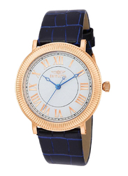 Invicta Specialty Analog 3 Hand Quartz Watch for Men with Leather Band, Water Resistant, IN14859, Blue-Silver