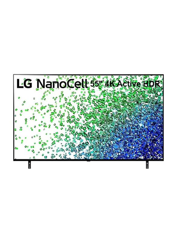LG 55-Inch Real 4K NanoCell 80 Series Nano Color Quad Core Processor Cinema Screen LCD Smart TV, 55NANO80VPA, Black