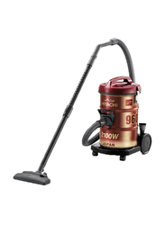 Hitachi 2100-Watt Drum Vacuum Cleaner, CV-960F 240C, Wine Red/Black