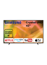 Samsung 43 Inch Crystal 4K UHD LCD Flat Smart TV (2021), 43AU8000, Black