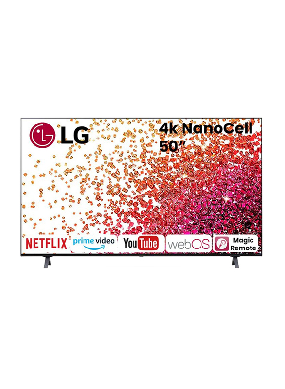 

LG 50-inch 4K UHD LED Smart TV with ThinQ AI, 50NANO75VPA-AMAE, Black