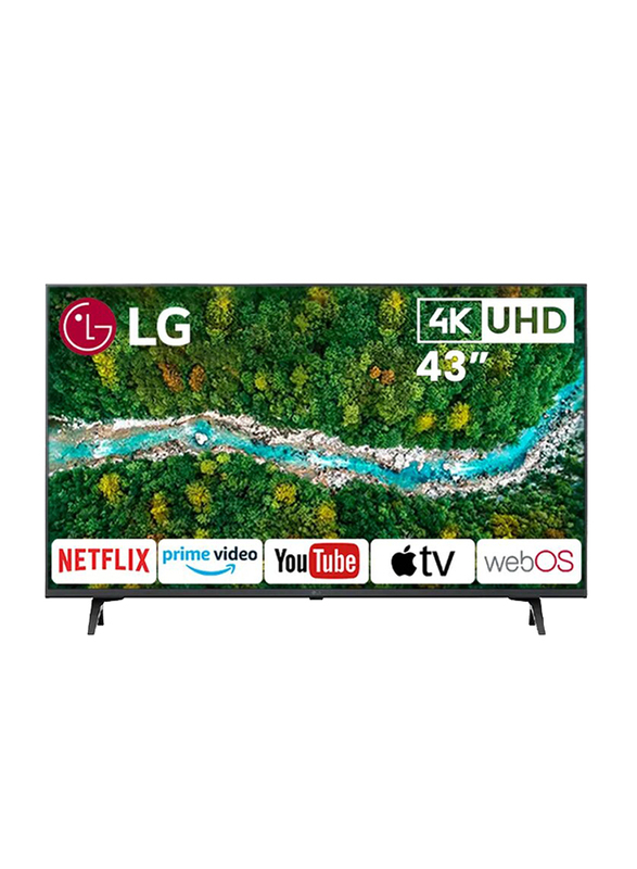 LG 43-inch 4K UHD LED Smart TV with Cinema Screen Design Active HDR WebOS Smart AI ThinQ, 43UP7750PVB.FU, Black