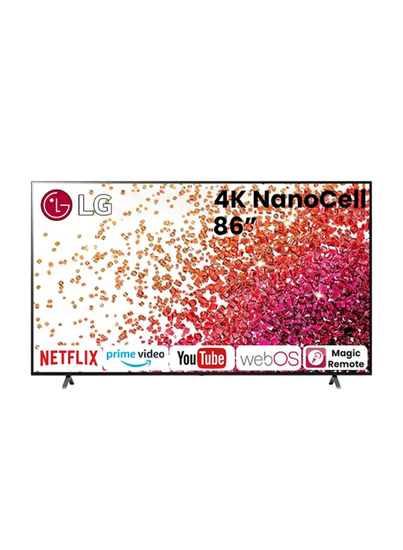 

LG 86-inch 4K UHD LED Smart TV, 86NANO75VPA, Black