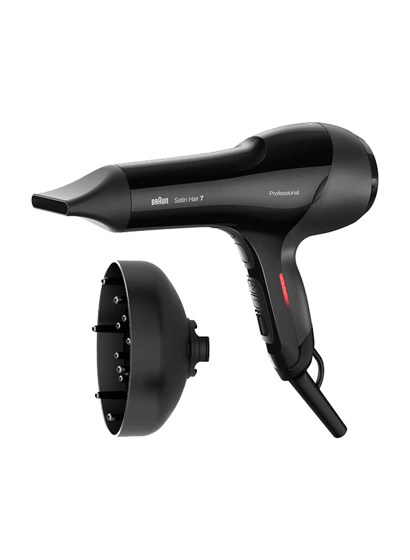 

Braun Satin Hair 7 Professional Senso Hair Dryer with Iontec and Diffuser, 2000W, HD785, Black