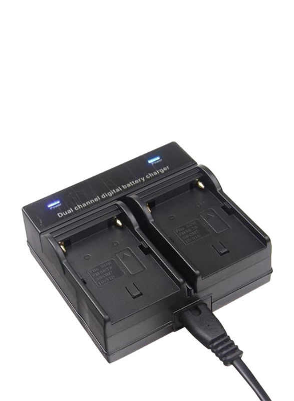 Promage Dual Battery Charger for Sony NPF970, Black