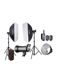 Godox SK400 II 2 Head Studio Kit includes 2 Softbox, 2 Stands, 1 Bag, XT-16 Transmitter, Black