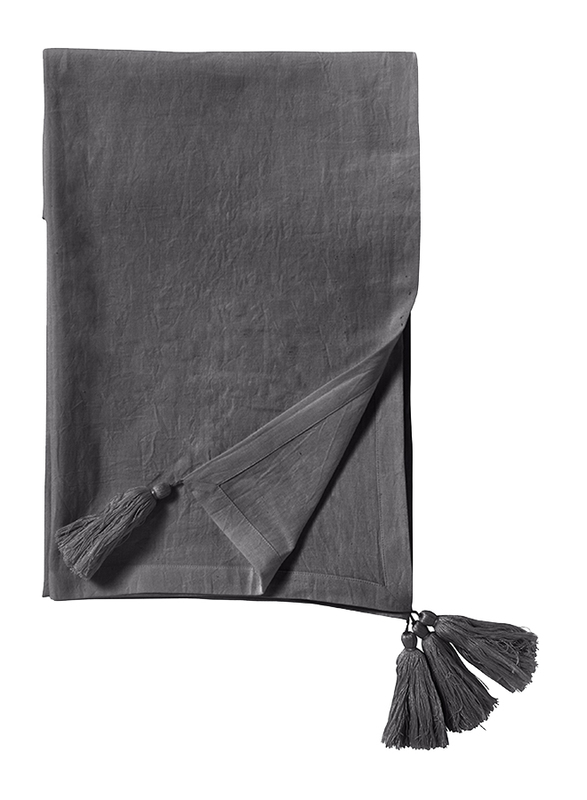 Nordal Tassel Table Cloth, Dark Grey