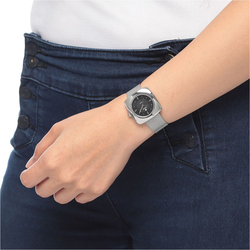 Geneval of Switzerland Analog Watch for Women with Stainless Steel Band. Water Resistant. GM1616WB. Silver-Black