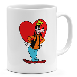 Loud Universe Goofy Love Heart 11oz Coffee Mug Cute Dog Cartoon 11oz Ceramic Novelty Mug